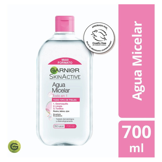 Agua Micelar Garnier Skin Active desmaquillante todo tipo de piel 700ml