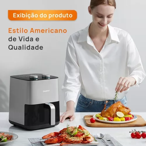 Fritadeira Air Fryer 4l Gaabor 1450w Visor Transparente 127v Cor Cinza