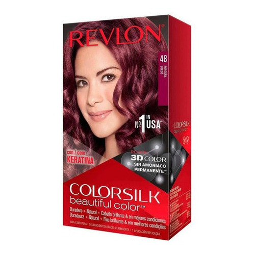 Kit Tinta Revlon  Colorsilk beautiful color™ tono 48 borgoña para cabello