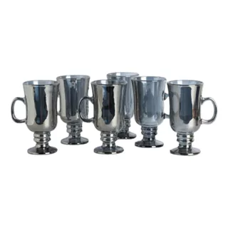 Set X6 Jarro Grey De Vidrio 7,5 X 14 Cm 240 Cc