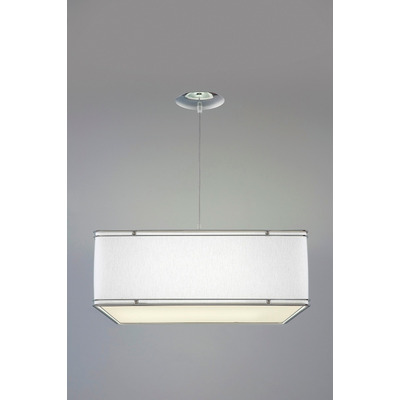 Colgante Cuadrado Cromo 50cm Deco 3 Luces Natural Apto Led 