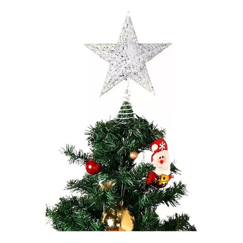Estrella Arbol De Navidad Plateada Decoracion Navidad Adorno Navideño Decoraciones Navideñas Estrella Punta Arbol De Navidad Qatarshop Adornos Navideños 