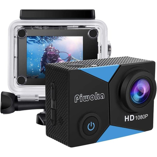 Cámara De Acción Piwoka 1080p 12mp Sumergible, 2'' Lcd