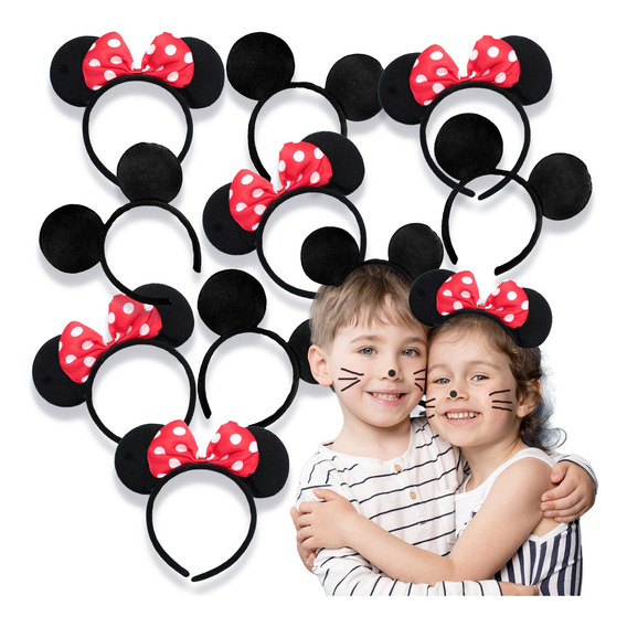 24 Diademas Orejas Ratón Mickey Mouse Mimi Fiesta Infantil 