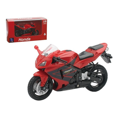 Moto Honda Cbr 600rr Pista Escala 1:18 New Ray Colección Color Rojo