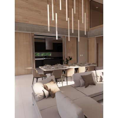 Puma Colgante Vertical 65cm Led Diseño Moderno Imdi  Blanco