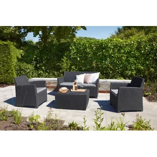 Juego Jardin Living Rattan Exterior Set 4 Piezas Premium