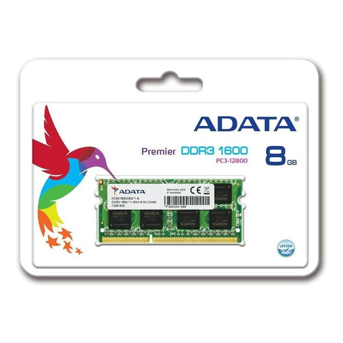 Memoria RAM Premier  8GB 1 Adata AD3S1600W8G11-S