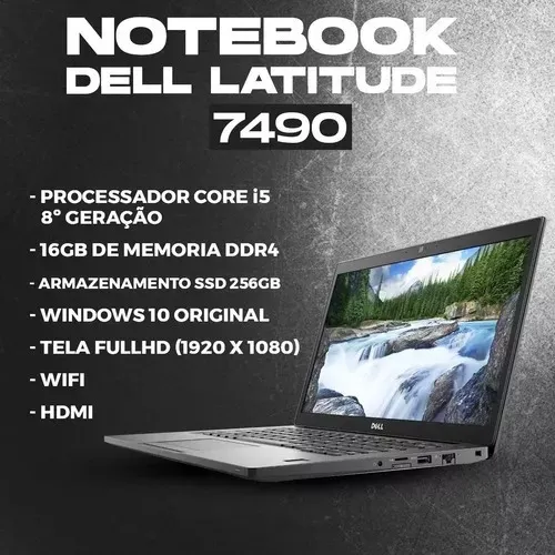 Notebook Dell Latitude 7490 I5 8ª Ger Ddr4 16gb Ssd 256gb Notebook Dell Latitude 7490 I5 8ª Ger Ddr4 16gb Ssd 256gb