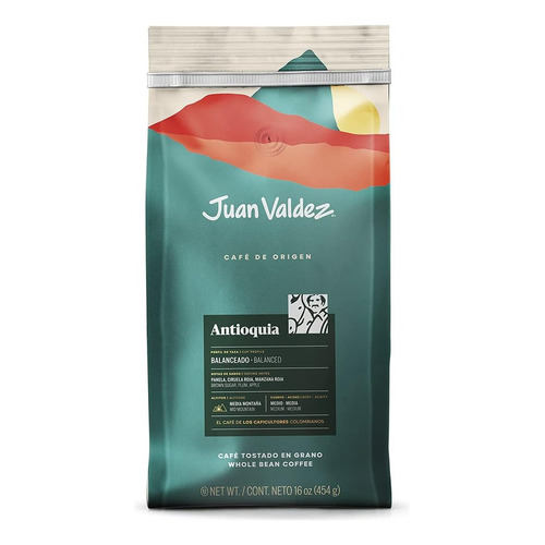 Juan Valdez Café De Grano Origen Antioquia 454gr