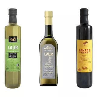 Combo Aceite Virgen Laur 500ml Clasico+ Gran Mendoza + Aceto