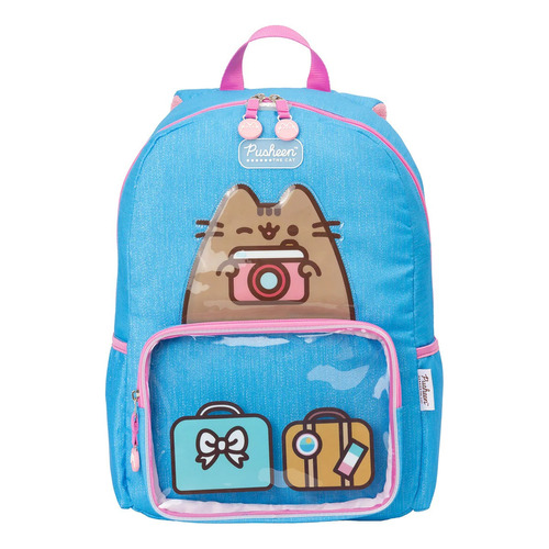 Mochila Pusheen Fotografo Para Laptop, Niña Color Azul acero Diseño de la tela Liso