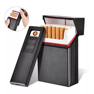 Cigarrera Con Encendedor Electrónico Usb Arco Plasma 2 Es 1