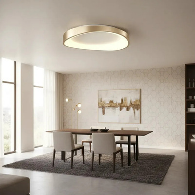 Plafon Moderno Noruega Led Cct Diseño Dorado 48w Dorado