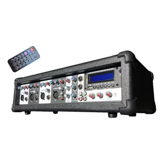 Consola Potenciada 4 Canal Usb/bt 2000w Mixer Amplificador