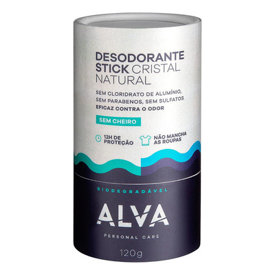 Desodorante Cristal Alva Biodegradável Natural Neutra 120 G