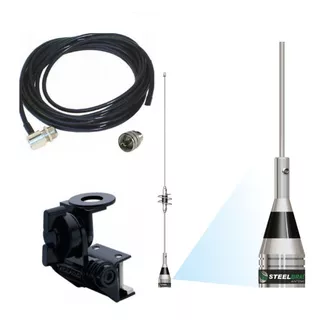 Antena Móvel Dual Band Vhf 1/4 Uhf 5/8 Onda S Calha  Ap0188