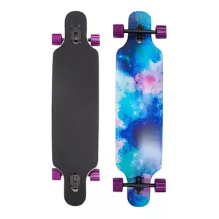 Patineta Longboard De Madera Juvenil Con Lija 104 Cm Color Morado