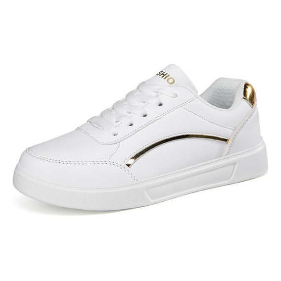 Tenis De Mujer Zapatillas Deporte Blancas Moda Casual Plana