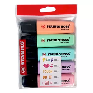 Resaltador Stabilo Boss Pastel Like Sticker X 5 Surt