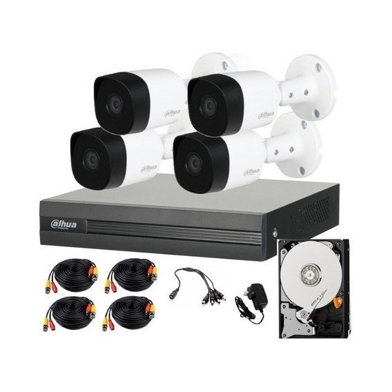 Kit Dvr 4 Camaras Bullet Y Dvr Alta Definicion Disco 500gb