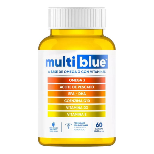 Multiblue Omega 3 Con Vitaminas 60 Cápsulas Epa Dha D3 Sin Sabor