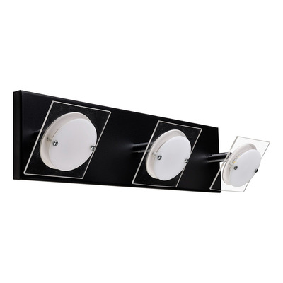 Aplique 3 Luces Led Sun Negro Diseño Moderno Luz Desing