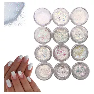 Coleção Glitter Flocos Branquinho Furta Cor Encapsular Unhas Cor Sortido