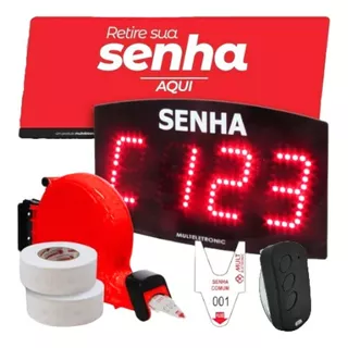Kit Painel De Senha Sequencial Digital Dispensador E Bobina