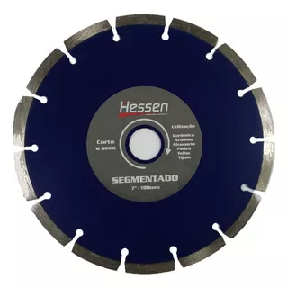 Disco Diamantado Segmentado 7'' 180mm Corte Seco Hessen Cor Prateado