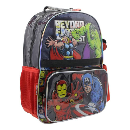 Mochila Escolar Avengers Marvel Beyond Heroes Color Rojo Diseño de la tela Liso