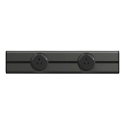 Riel De Alimentación 50cm Sobreponer Gris + 2 Toma 220v 