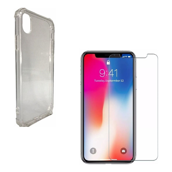 Protector Tpu + Vidrio Templado Para iPhone X Xs Xr