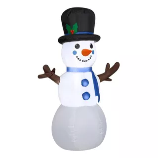 Inflable 1.2m Navideño Navidad Snowman Muneco Nieve Con Luz