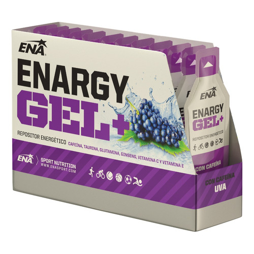 Enargy Gel + Cafeina Ena Caja X 12 Un. Repositor Energetico Sabor Uva