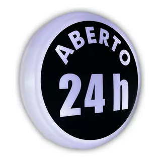 Placa Led Luminosa  Aberto 24 Horas 50 Cm