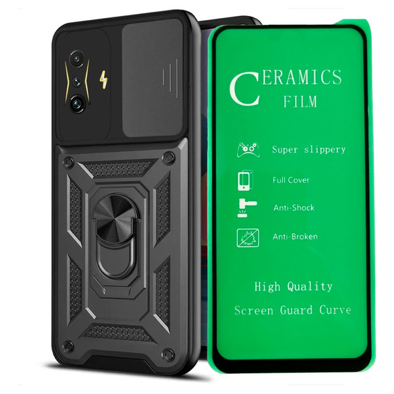 Estuche Antichoque + Vidrio Cerámico Para Xiaomi Poco F4 Gt