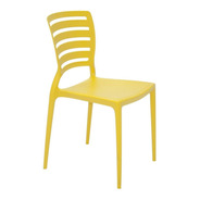 Cadeira De Jantar Tramontina Sofia Respaldo Horizontal, Estrutura De Cor  Amarelo, 1 Unidade