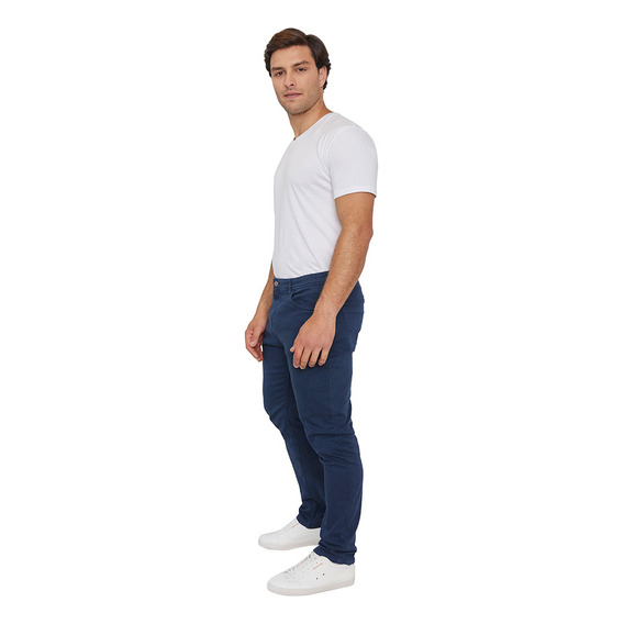 Pantalón Hombre Slim Fit Navy 5 Pocket Corona