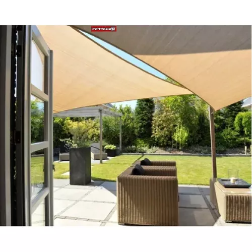 Toldo Vela Triangular Oxford Impermeable 100% 3.6m - Beige — Lasa