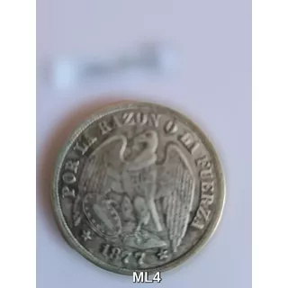 Moneda Historica Chilena 1877 Un Peso Aguila 