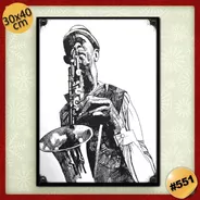#551 - Cuadro Decorativo Vintage 30 X 40 - Jazz Saxo Poster