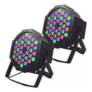 Kit 2 Canhao Refletor Par 64 36 Leds Rgb Dmx Slim Digital