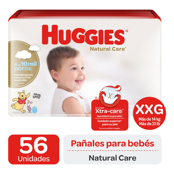 Pañales Huggies Naturale Care XXG