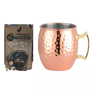 Caneca Moscow Mule  500ml + 02 Blends De Especiarias 4gin