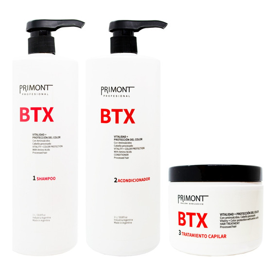 Primont Kit Btx Shampoo + Acondicionador + Mascara Grande 6c