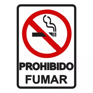 Señalización Aviso Metalico Exterior Prohibido Fumar 20x15cm