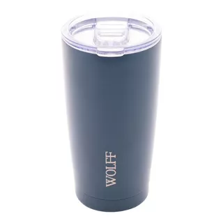 Copo Termico De Aço Inox Wolff Parede Dupla Com Tampa 600 Ml Cor Azul Liso