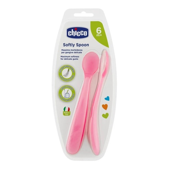 Cuchara Blanda Silicona Bebe 6m+ Softly Spoon X2 Chicco