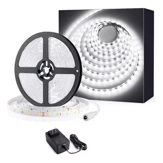 Kit Tira Led Luz Fria 5 Mts + Fuente Bajo Alacena Mesada 